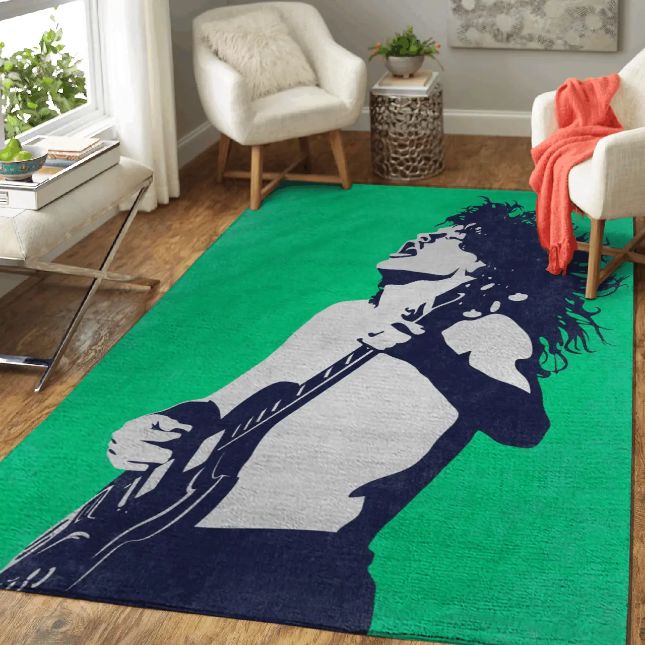 Angus Young Ac Dc Band Pop Art Area Rug Area Rug Living Room Carpet Rug Regtangle Carpet Floor Decor Home Decor