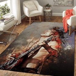 Angus Young Ac Dc Rock Band Music Art For Fans Area Rug Area Rug Living Room Carpet Rug Regtangle Carpet Floor Decor Home Decor