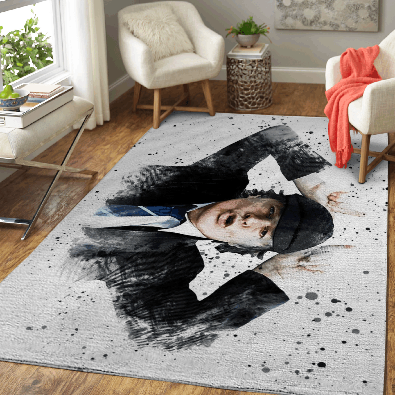 Angus Young The Band Ac Dc Art For Fans Area Rug Area Rug Living Room Carpet Rug Regtangle Carpet Floor Decor Home Decor