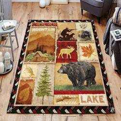 Country Style Rustic Cabin Rug Area No5607 Rug Living Room Area Rug Home Decor