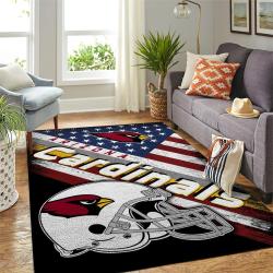 Arizona Cardinals Nfl Area Rugs Team Logo American Flag Style Living Room