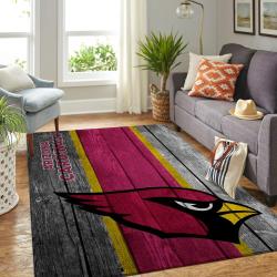 Arizona Cardinals Nfl Area Rugs Wooden Style Living Room Carpet Home Decor