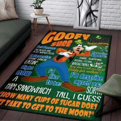 Goofy Disney Factory Cartoon Nice Gift Home Decor Rectangle Area Rug Living Room