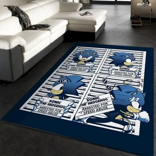 Arrested Hedgehog Movie Area Rug Kitchen Rug Home Decor Living Room Area Rug Home Decor