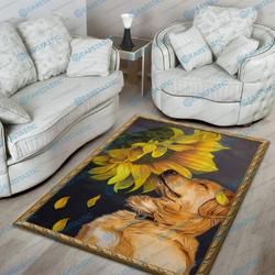 Dog Love Sunflowers Area Rug Living Room Rug Home Decor Rcdd81F31386