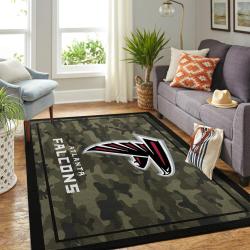 Atlanta Falcons Nfl Area Rugs Camo Style Living Room Carpet Team Logo Home Decor