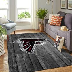Atlanta Falcons Nfl Area Rugs Football Living Room Wooden Style Carpet