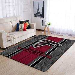 Atlanta Falcons Nfl Area Rugs Football Living Room Wooden Style Carpet