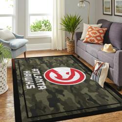 Atlanta Hawks Nba Area Rugs Camo Style Living Room Carpet Regtangle Carpet