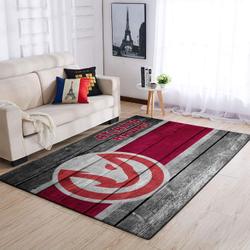 Atlanta Hawks Nba Wooden Style Living Room Carpet Sports Rug Regtangle Carpet