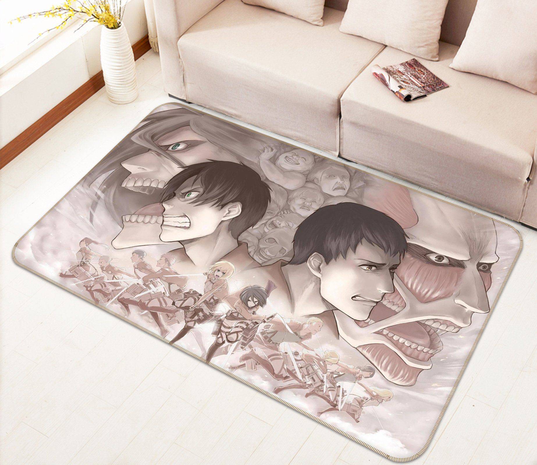Attack On Titan Anime 18 Area Rug Living Room And Bed Room Rug Rug Regtangle Carpet Floor Decor Home Decor