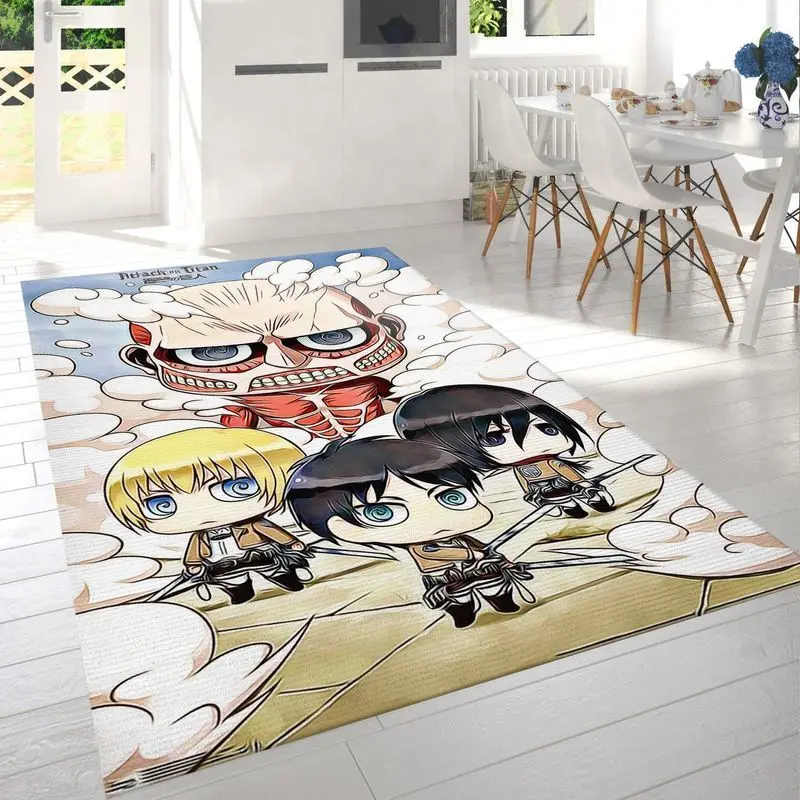 Attack On Titan Chibi Group Area Rug Living Room And Bed Room Rug Rug Regtangle Carpet Floor Decor Home Decor