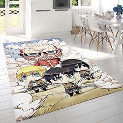 Attack On Titan Chibi Group Area Rug Living Room And Bed Room Rug Rug Regtangle Carpet Floor Decor Home Decor