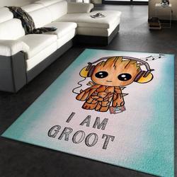 Baby Groot Guardians Of The Galaxy Marvel Movies Area Rug Living Room And Bed Room Rug Rug Regtangle Carpet Floor Decor Home Decor