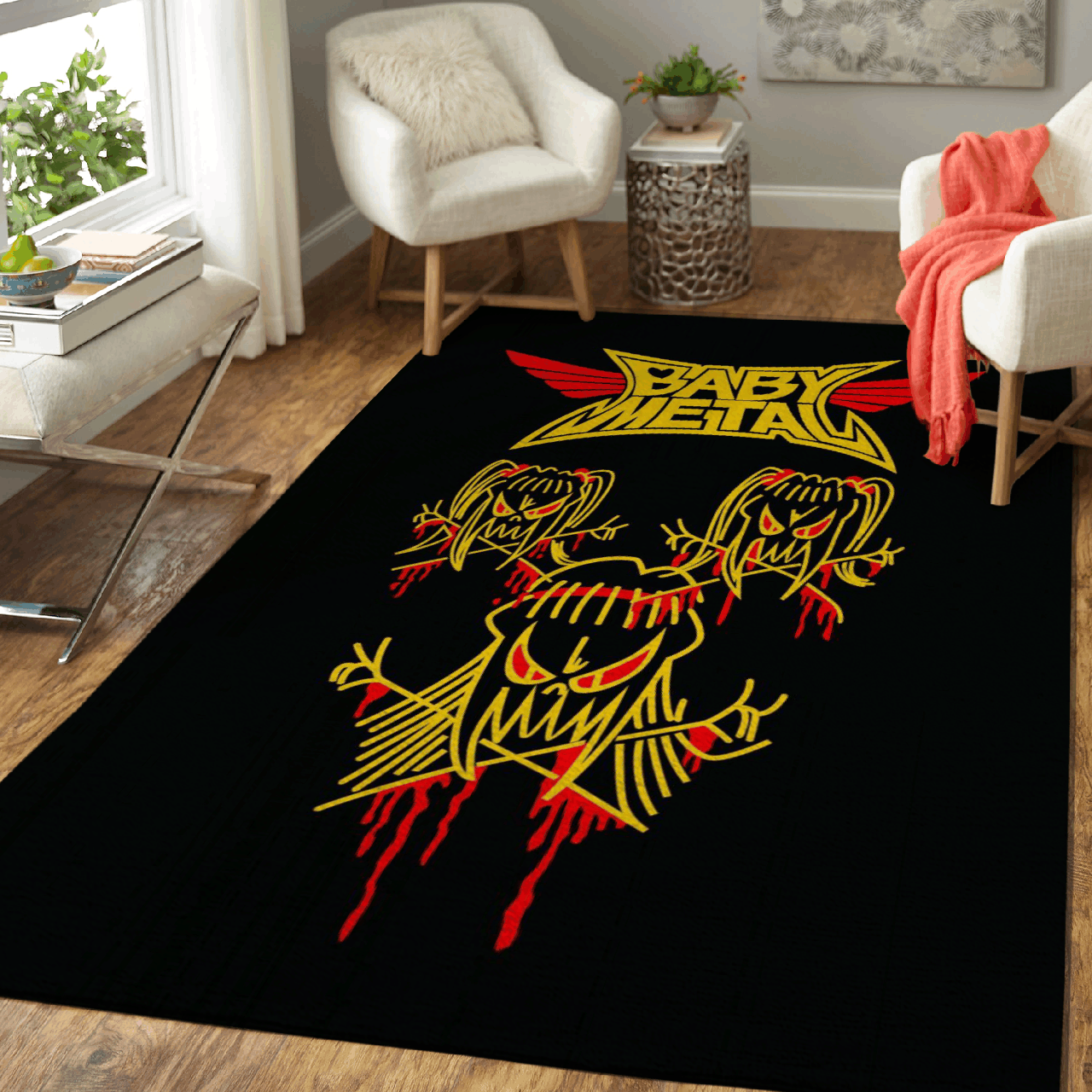 Babymetal Line Art Style Music Art For Fans Area Rug Living Room Carpet Rug Regtangle Carpet Floor Decor Home Decor