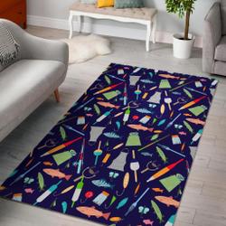 Bait Bass Fishing Print Pattern Area Rug Living Room Rug Home Decor