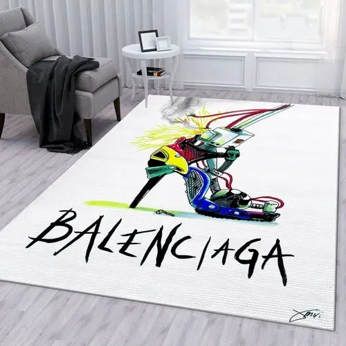 Balenciaga Area Rug For Christmas; Fashion Brand Rug Bedroom Rug Famil