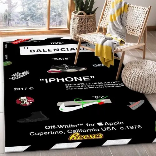 Balenciaga Area Rug For Christmas; Fashion Brand Rug Bedroom Rug Us Gi