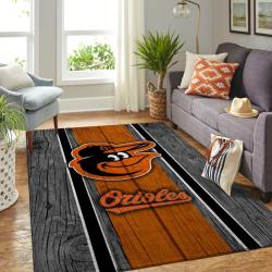 Baltimore Orioles Mlb Area Rugs Baseball Living Room Carpet Team Logo Wooden 2