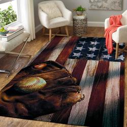 Baseball Us Style Nice Gift Home Decor Rectangle Area Rug Living Room Decor