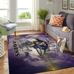 Baltimore Ravens Area Rug Nfl Football Living Room Home Decor Carpet V1780