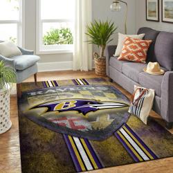 Baltimore Ravens Area Rug Nfl Football Living Room Home Decor Carpet V1785