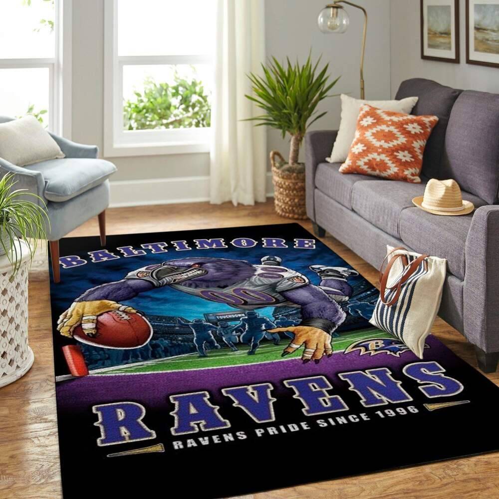 Baltimore Ravens Area Rug Nfl Football Living Room Home Decor Carpet V2151