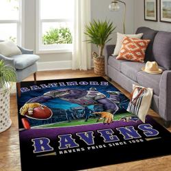Baltimore Ravens Area Rug Nfl Football Living Room Home Decor Carpet V2151