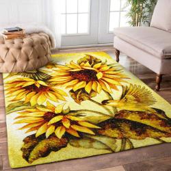 Sun Flowers Natural For Home And Room Area Living Room Rug Nice Gift For Love