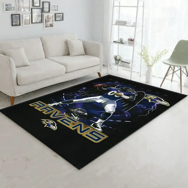 Baltimore Ravens Area Rug Nfl Football Living Room Home Decor Carpet 1
