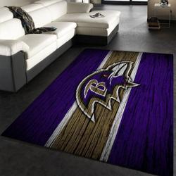 Baltimore Ravens Wooden Style Area Rug Nfl Football Living Room Home Decor