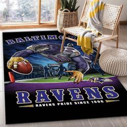 Baltimore Ravens Area Rug Nfl Football Living Room Home Decor Carpet 27