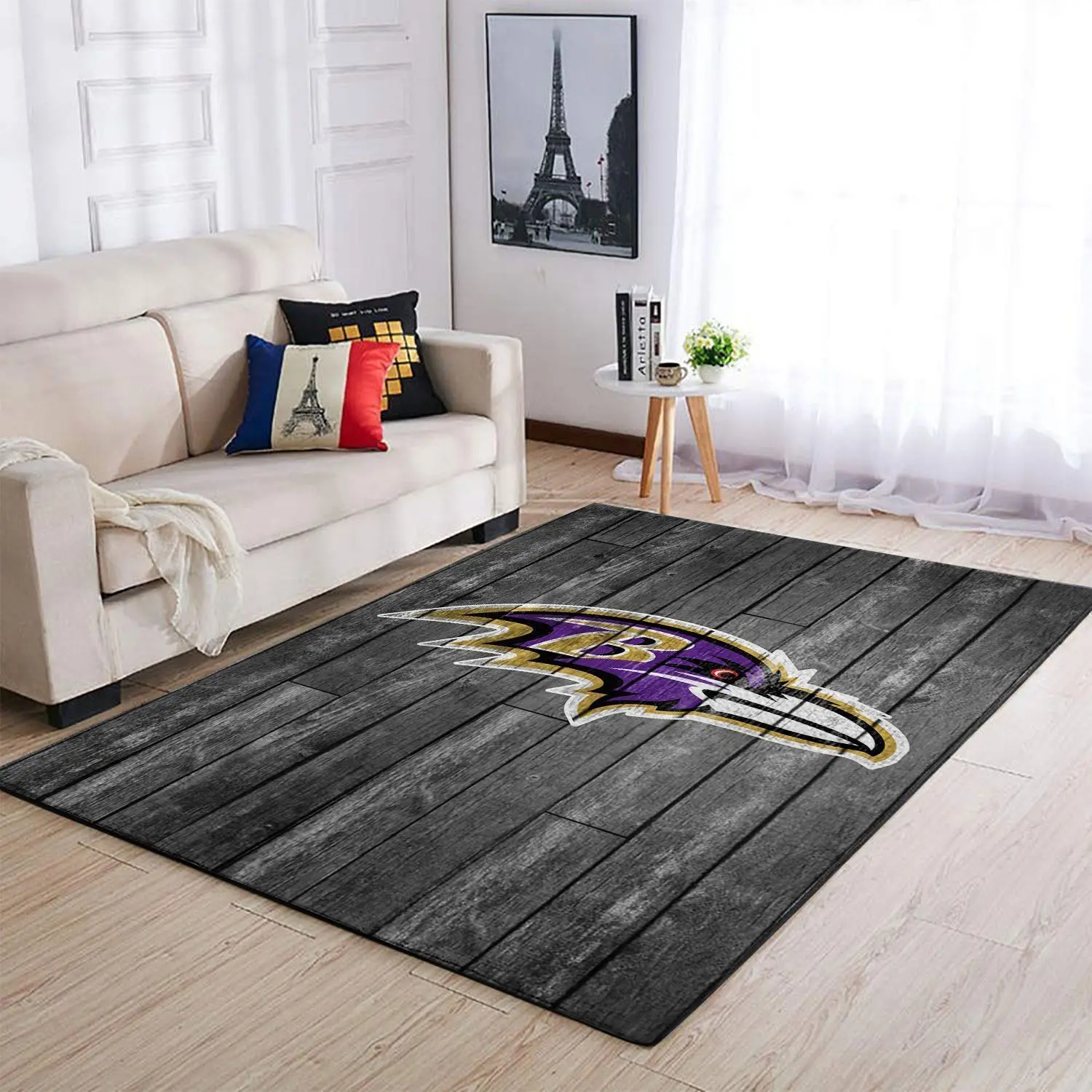 Baltimore Ravens Nfl Wooden Area Rugs Football Living Room Carpet Home Decor