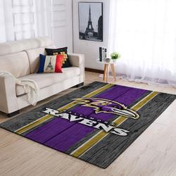 Baltimore Ravens Nfl Wooden Area Rugs Football Living Room Carpet Home Decor