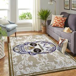 Baltimore Ravens Nfl Area Rugs Skull Flower Style Living Room Carpet