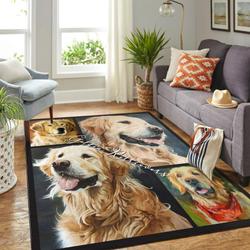 Golden Dog For Dog Lovers Nice Gift Home Decor Rectangle Area Rug Living Room Rug