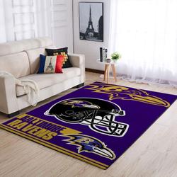 Baltimore Ravens Nfl Helmet Rectangle Area Rug Area Rug Living Room Carpet