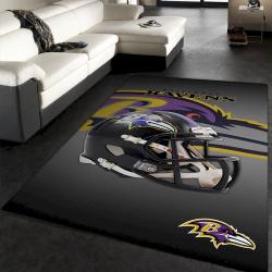 Baltimore Ravens Nfl Team Logo Helmet Rug Room Carpet Custom Area Floo