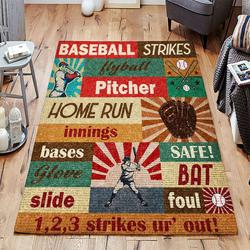 Baseball Rug Ccc19101966 Rug Living Room Area Rug Home Decor