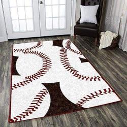 Baseball Skin Area Rug Football Rug Regtangle Carpet Floor Decor Home Decor