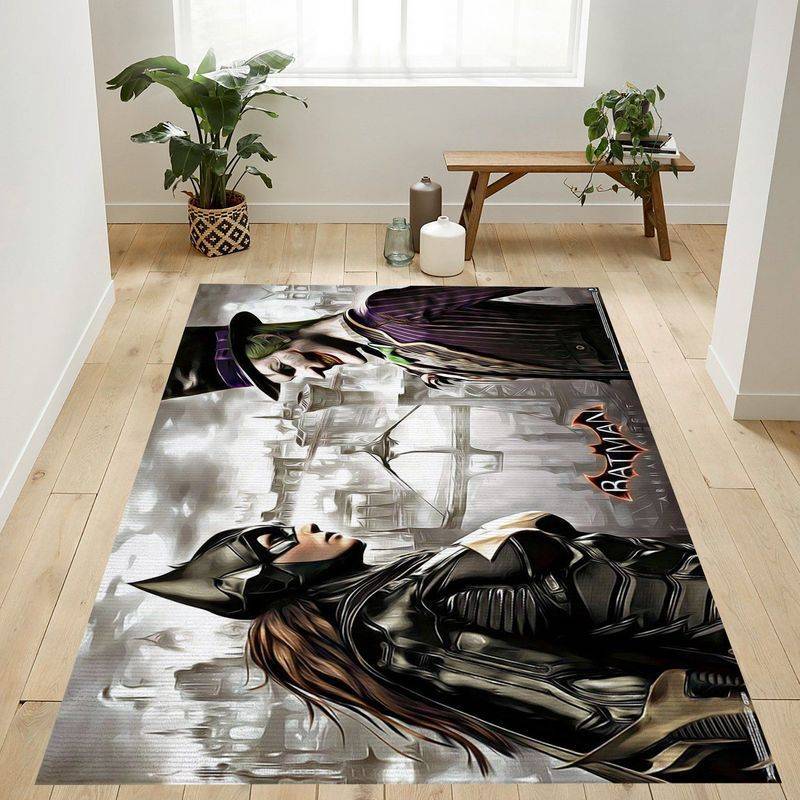 Batgirl Vs Joker Dc Comics Video Game Arkham Knight Faceoff Area Rug