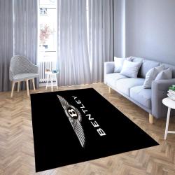 Bently Logo Area Rug Black & White Living Room Carpet Rug Regtangle Carpet Floor Decor Home Decor