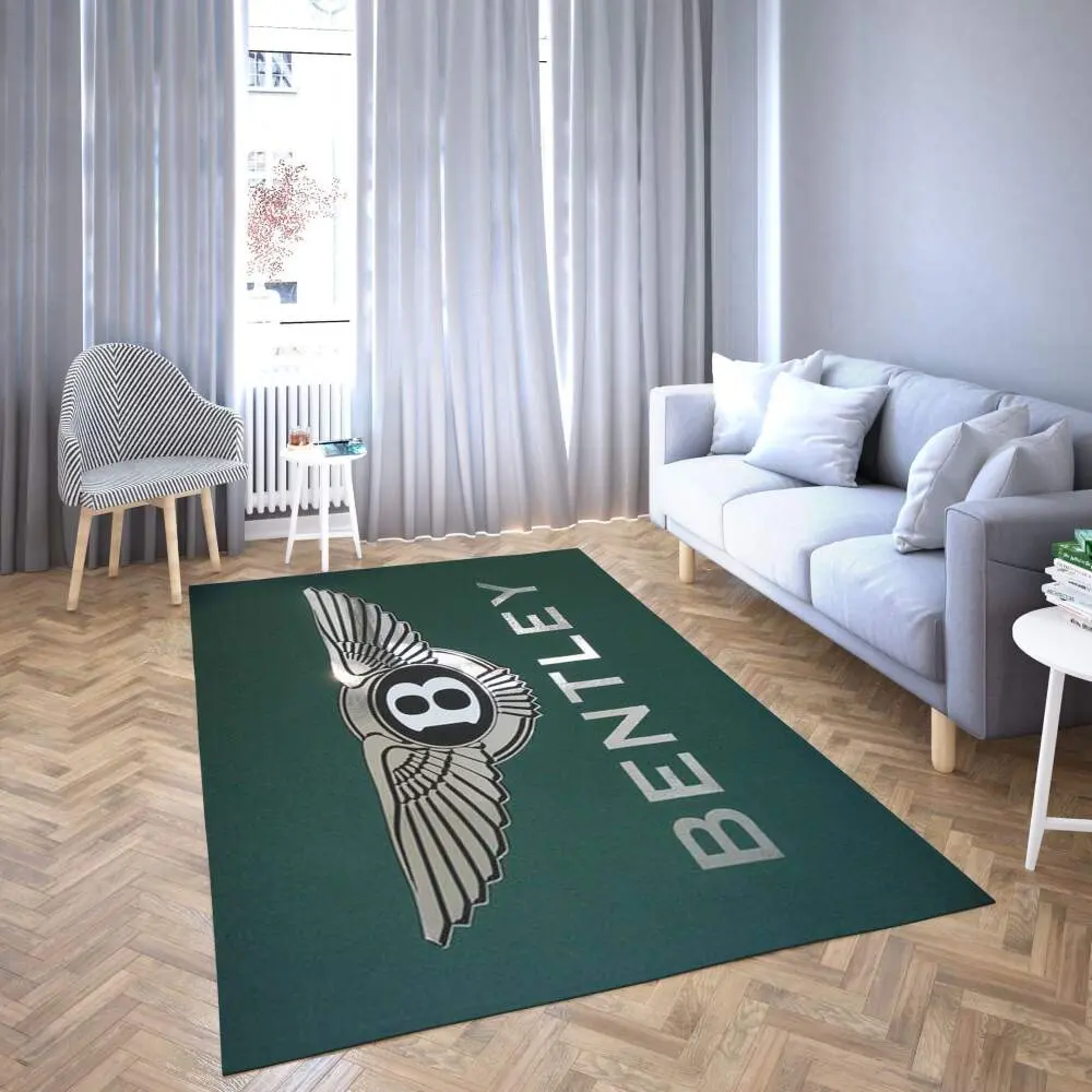 Bently Logo Area Rug Green Living Room Carpet Rug Regtangle Carpet Floor Decor Home Decor