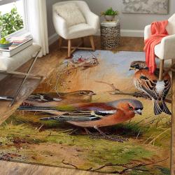 Birds Area Rug Animal Print Rug Regtangle Carpet Floor Decor Home Decor