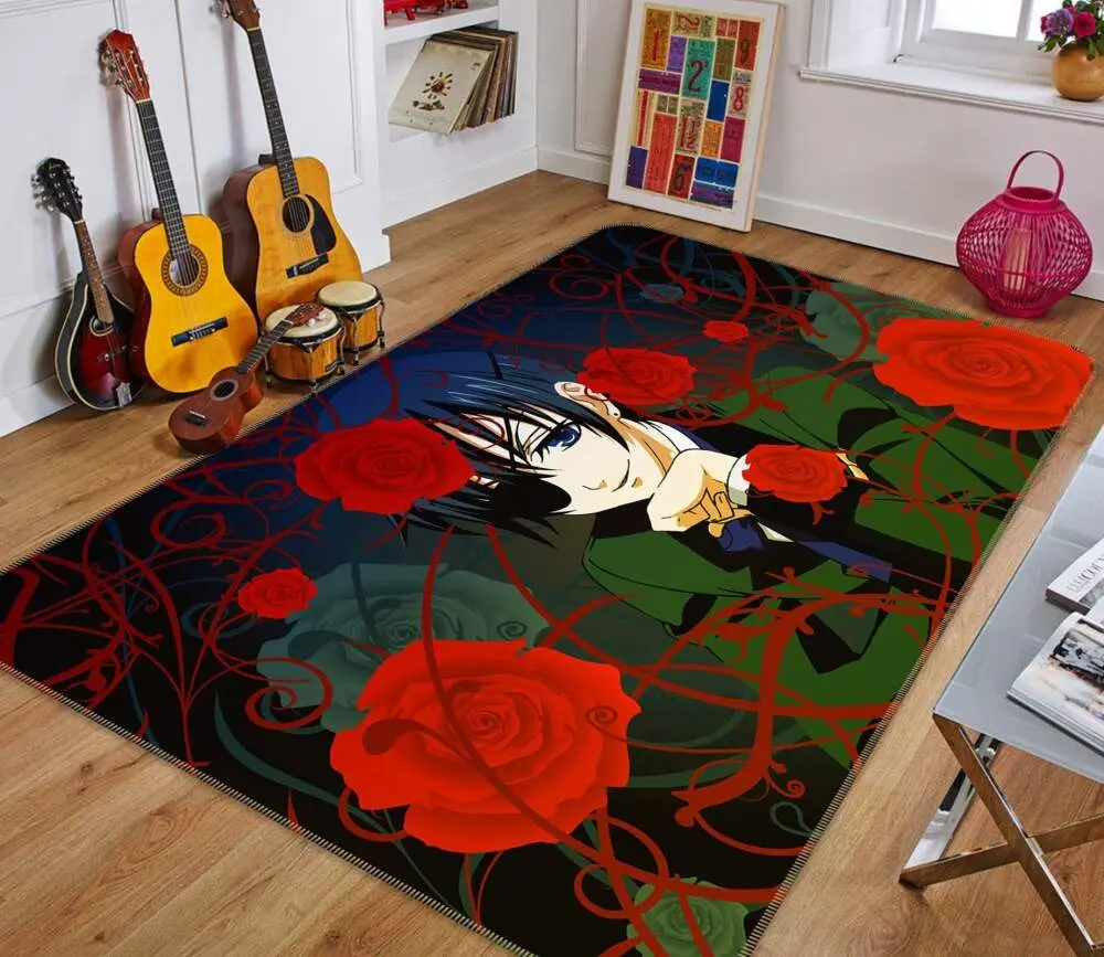 Black Butler Anime 7 Area Rug Living Room And Bed Room Rug Rug Regtangle Carpet Floor Decor Home Decor
