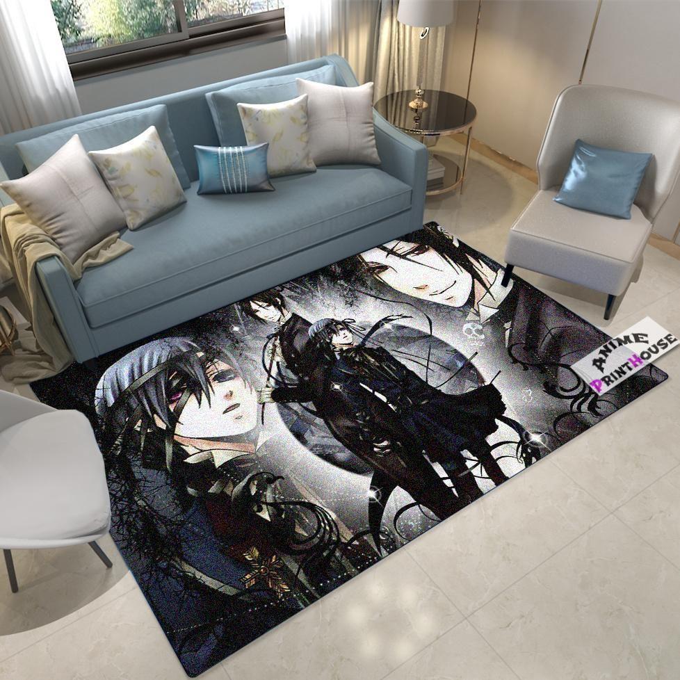 Black Butler Ciel & Sebastian Area Rugs Anime Living Room Carpet Home Rug Regtangle Carpet Floor Decor Home Decor
