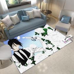 Black Butler Trimming White Roses Area Rugs Anime Living Room Carpet Home Rug Regtangle Carpet Floor Decor Home Decor