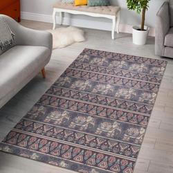 Black Elephant Aztec Pattern Prints Area Rug Living Room Rug Home Decor