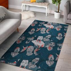 Black Spider Web Pattern Print Area Rug Living Room Rug Home Decor