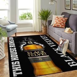 Black Velvet Area Rug This House Runs On Ofd 2003098 Area Rug Living Room Carpet Rug Regtangle Carpet Floor Decor Home Decor